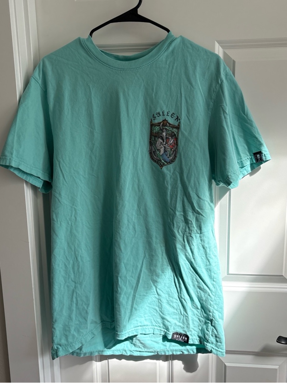 Salty Crew Men's Short-Sleeve Crewneck T-Shirt in Aqua with Chest Crest